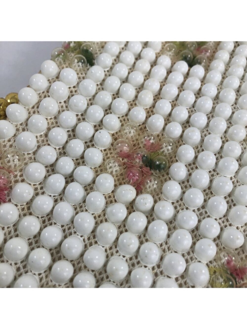 Vtg Embroidered Floral Beaded Clutch Purse Grandee’ Bead USA opt. Chain Handle - Picture 2 of 9